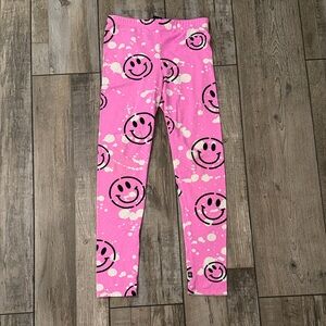 PixieLane Girls Pink Smiley Face Leggings